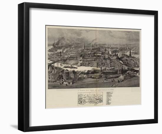 A Bird's Eye View of Newcastle-On-Tyne-Robert Jobling-Framed Giclee Print