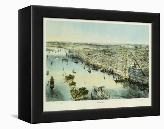 A Bird's Eye View of Philadelphia, Printed by Sarony & Major, New York, 1850-John Bachman-Framed Premier Image Canvas