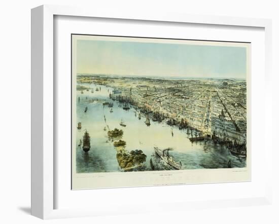 A Bird's Eye View of Philadelphia, Printed by Sarony & Major, New York, 1850-John Bachman-Framed Giclee Print