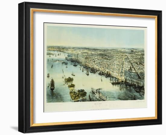 A Bird's Eye View of Philadelphia, Printed by Sarony & Major, New York, 1850-John Bachman-Framed Giclee Print