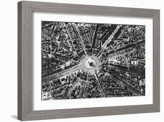 A Bird's Eye View of the Place De L'Etoile and the Arc De Triomphe, Paris, 1931-Ernest Flammarion-Framed Giclee Print