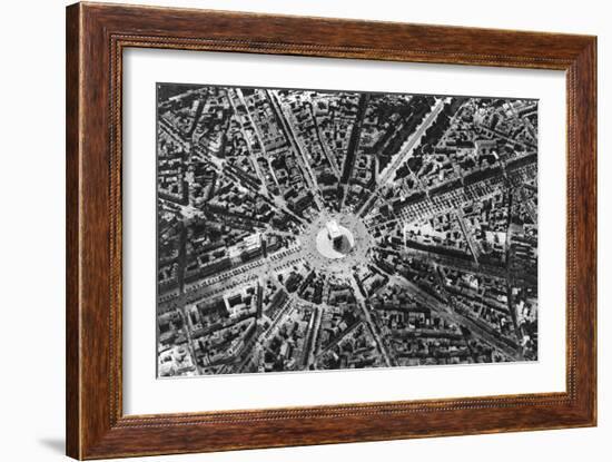 A Bird's Eye View of the Place De L'Etoile and the Arc De Triomphe, Paris, 1931-Ernest Flammarion-Framed Giclee Print