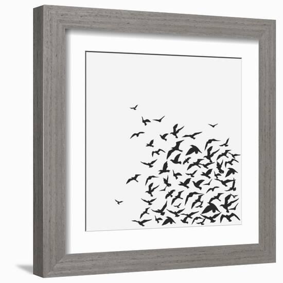 A Birds' Flock-kusuriuri-Framed Art Print