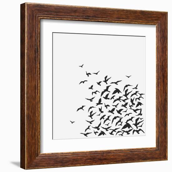 A Birds' Flock-kusuriuri-Framed Art Print