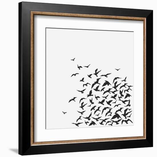 A Birds' Flock-kusuriuri-Framed Art Print