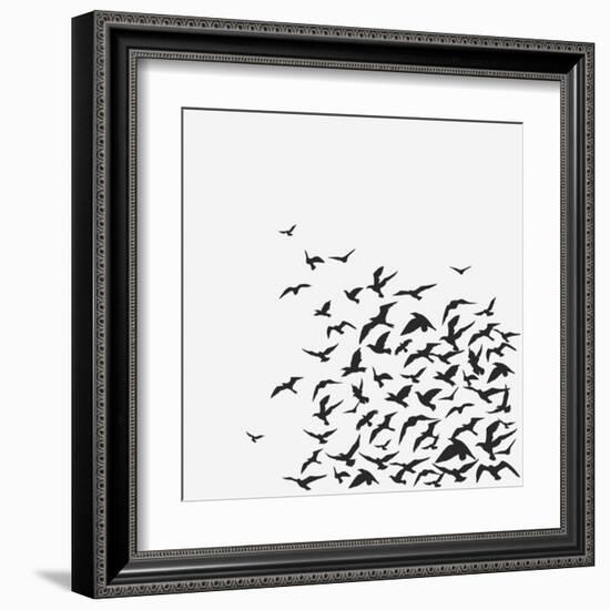 A Birds' Flock-kusuriuri-Framed Art Print