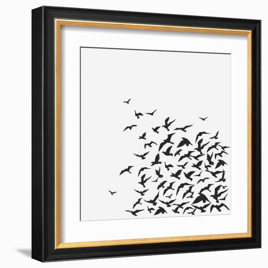 A Birds' Flock-kusuriuri-Framed Art Print