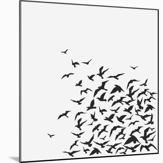 A Birds' Flock-kusuriuri-Mounted Art Print