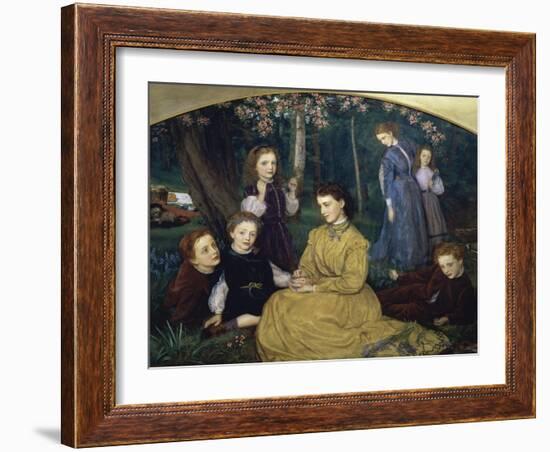 A Birthday Picnic-Arthur Hughes-Framed Giclee Print