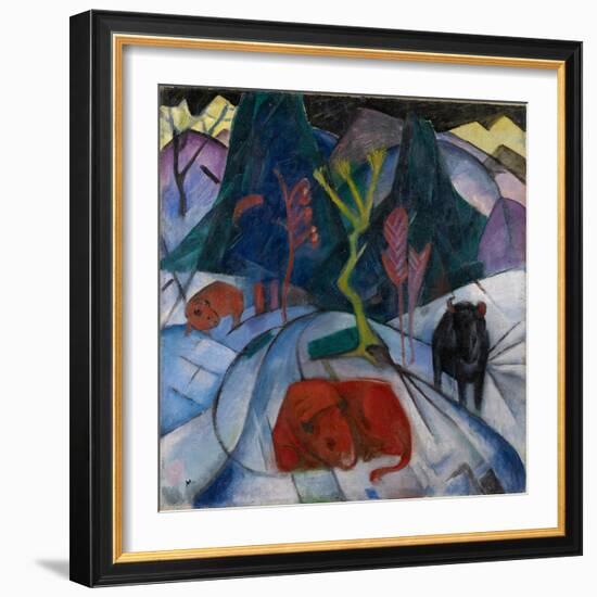 A Bison in Winter , 1913-Franz Marc-Framed Giclee Print