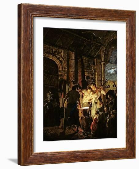 A Blacksmith's Shop, 1771-Joseph Wright of Derby-Framed Giclee Print