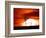 A Blazing Sun Drops Behind a Windmill-null-Framed Photographic Print