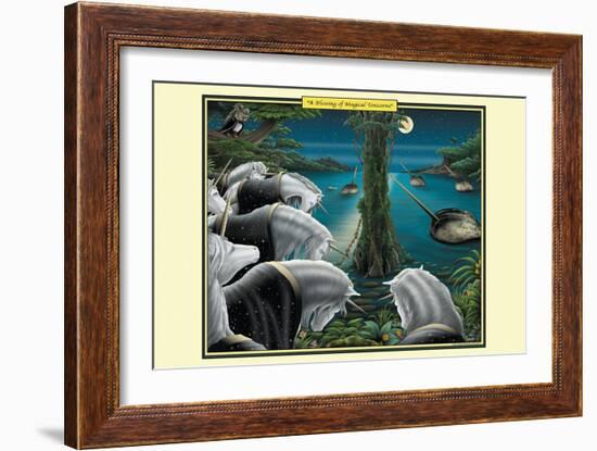 A Blessing of Magical Unicorns-Richard Kelly-Framed Art Print