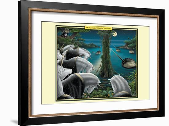 A Blessing of Magical Unicorns-Richard Kelly-Framed Art Print