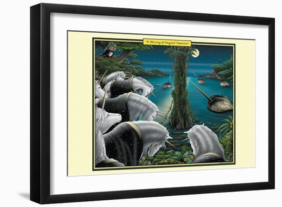 A Blessing of Magical Unicorns-Richard Kelly-Framed Art Print