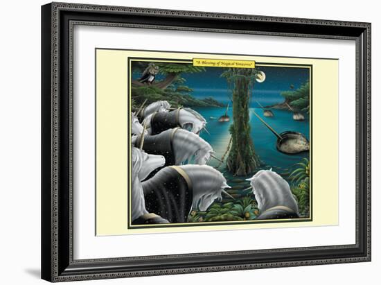 A Blessing of Magical Unicorns-Richard Kelly-Framed Art Print