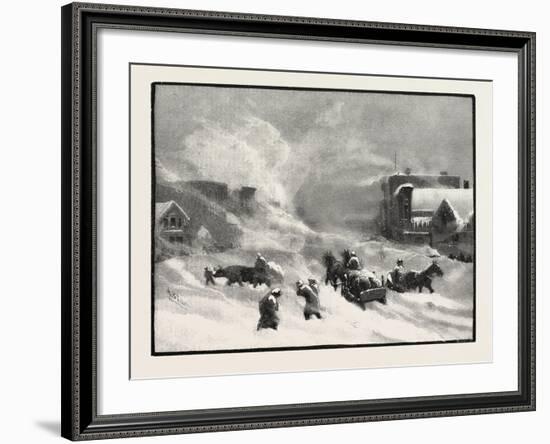 A Blizzard in Winnipeg, Canada, Nineteenth Century-null-Framed Giclee Print