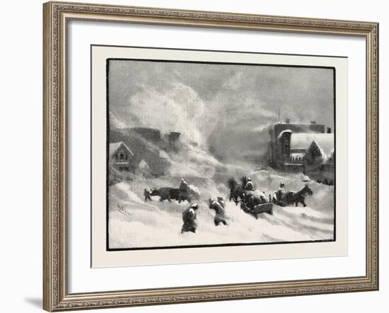 A Blizzard in Winnipeg, Canada, Nineteenth Century-null-Framed Giclee Print