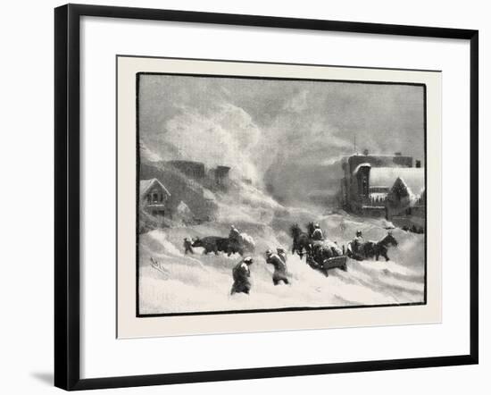 A Blizzard in Winnipeg, Canada, Nineteenth Century-null-Framed Giclee Print
