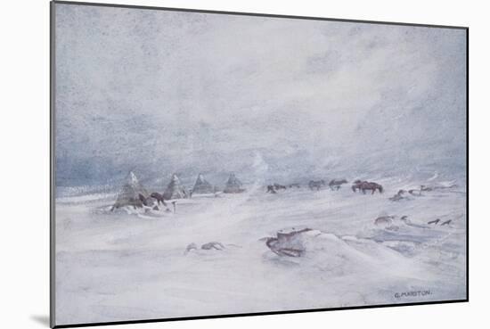 A Blizzard on the Barrier-George Marston-Mounted Giclee Print