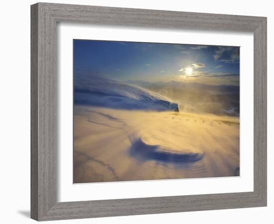 A Blizzard on Toviktinden Mountain in Troms County, Norway-Stocktrek Images-Framed Photographic Print