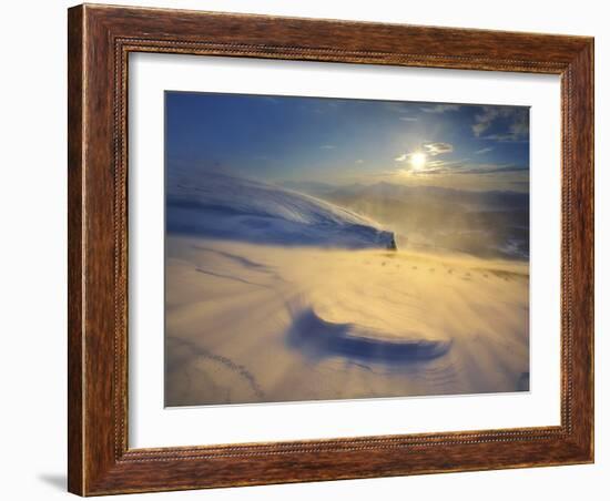 A Blizzard on Toviktinden Mountain in Troms County, Norway-Stocktrek Images-Framed Photographic Print