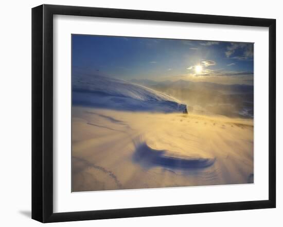 A Blizzard on Toviktinden Mountain in Troms County, Norway-Stocktrek Images-Framed Photographic Print