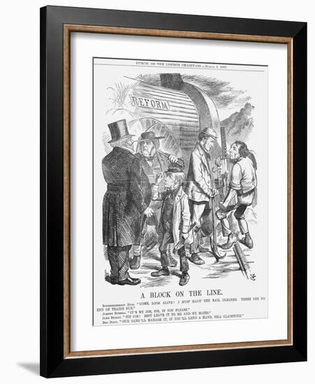 A Block on the Line, 1867-John Tenniel-Framed Giclee Print