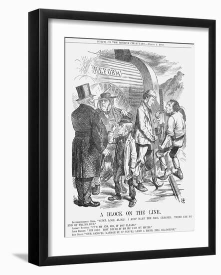 A Block on the Line, 1867-John Tenniel-Framed Giclee Print