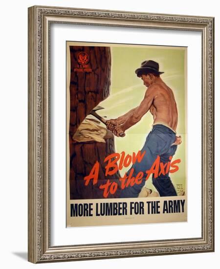 "A Blow to the Axis: More Lumber For the Army", 1943-Harold Schmidt-Framed Giclee Print