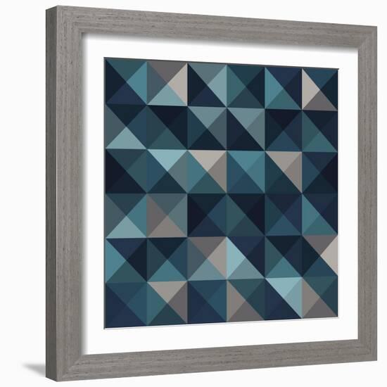 A Blue Abstract Vector Pattern Background-Mike Taylor-Framed Art Print