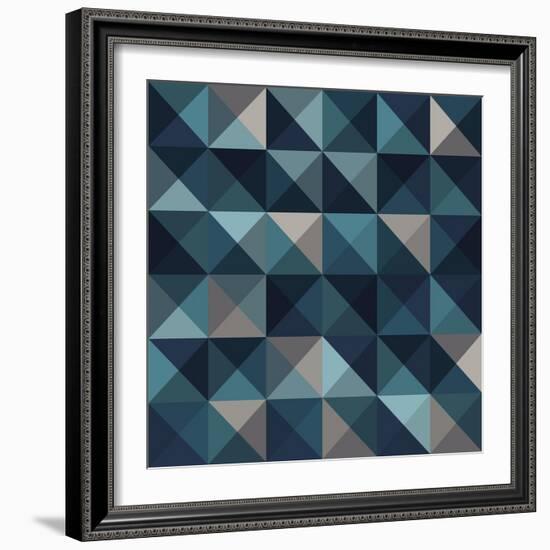 A Blue Abstract Vector Pattern Background-Mike Taylor-Framed Art Print