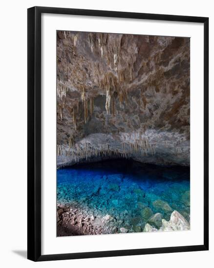 A Blue Underground Lake in Grotto Azul Cave System, Bonito, Brazil-Alex Saberi-Framed Photographic Print