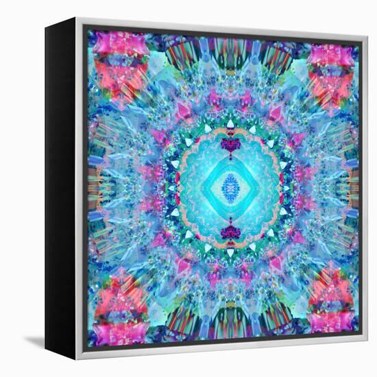 A Blue Water Mandala from Flower Photographs-Alaya Gadeh-Framed Premier Image Canvas