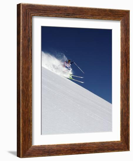 A Blur of Snow and Skis-null-Framed Photographic Print