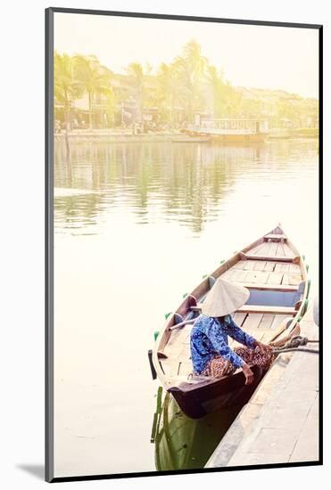 A boat driver in a conical hat in Hoi An, Vietnam, Indochina, Southeast Asia, Asia-Alex Robinson-Mounted Photographic Print