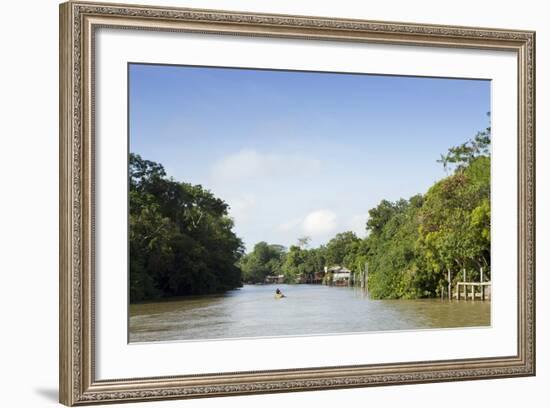 A Boat on an Igarape (Flooded Creek) in the Brazilian Amazon Near Belem, Para, Brazil-Alex Robinson-Framed Photographic Print