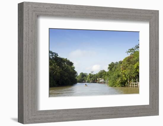 A Boat on an Igarape (Flooded Creek) in the Brazilian Amazon Near Belem, Para, Brazil-Alex Robinson-Framed Photographic Print