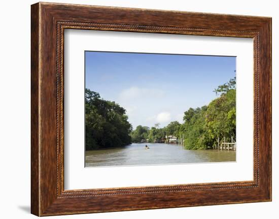 A Boat on an Igarape (Flooded Creek) in the Brazilian Amazon Near Belem, Para, Brazil-Alex Robinson-Framed Photographic Print