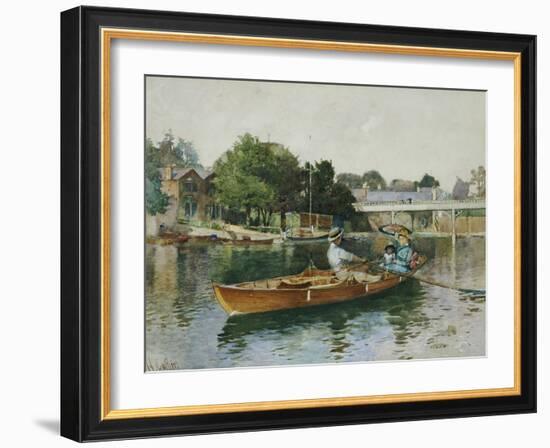 A Boating Party on the Thames at Cookham-Hector Caffieri-Framed Giclee Print