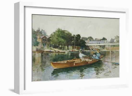 A Boating Party on the Thames at Cookham-Hector Caffieri-Framed Giclee Print