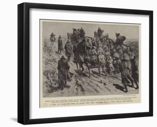 A Body of Police Returning to Berlin with their Prisoners after a Night Raid in the Suburbs-null-Framed Giclee Print