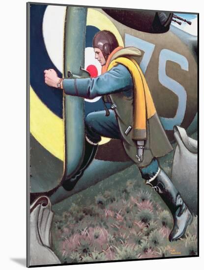 A Bomber Flying Officer from Nova Scotia-Keith Henderson-Mounted Giclee Print