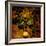 A Bonsai Pear Tree with Two Fruit Against a Rich, Gold Craquelure Background-Trigger Image-Framed Photographic Print