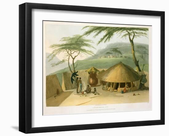 A Boosh-Wannah Hut Plate 7 from "African Scenery and Animals"-Samuel Daniell-Framed Giclee Print