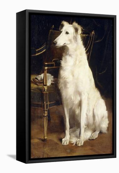 A Borzoi by a Chair-St. George Hare-Framed Premier Image Canvas