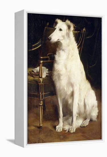 A Borzoi by a Chair-St. George Hare-Framed Premier Image Canvas