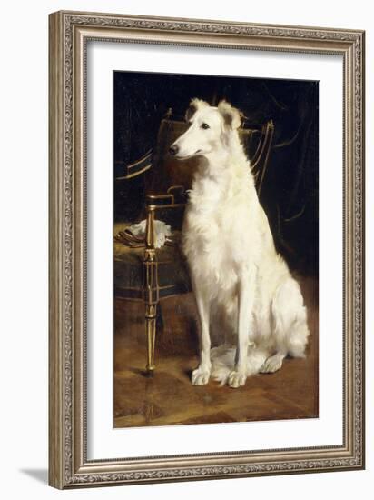 A Borzoi by a Chair-St. George Hare-Framed Giclee Print