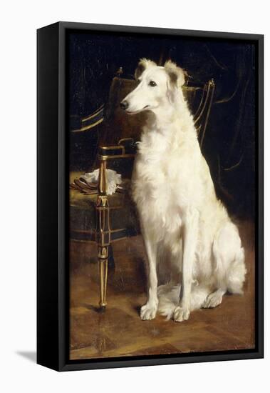 A Borzoi by a Chair-St. George Hare-Framed Premier Image Canvas