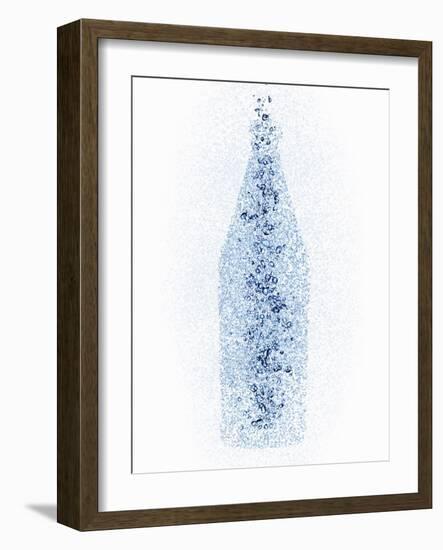 A Bottle with Water Pearls-Petr Gross-Framed Photographic Print